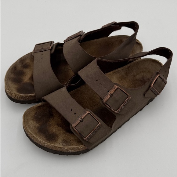 Birkenstock Arizona Oiled Leather Sandals Brown Copper Buckles Size 40 (M7/W9) - Picture 3 of 8